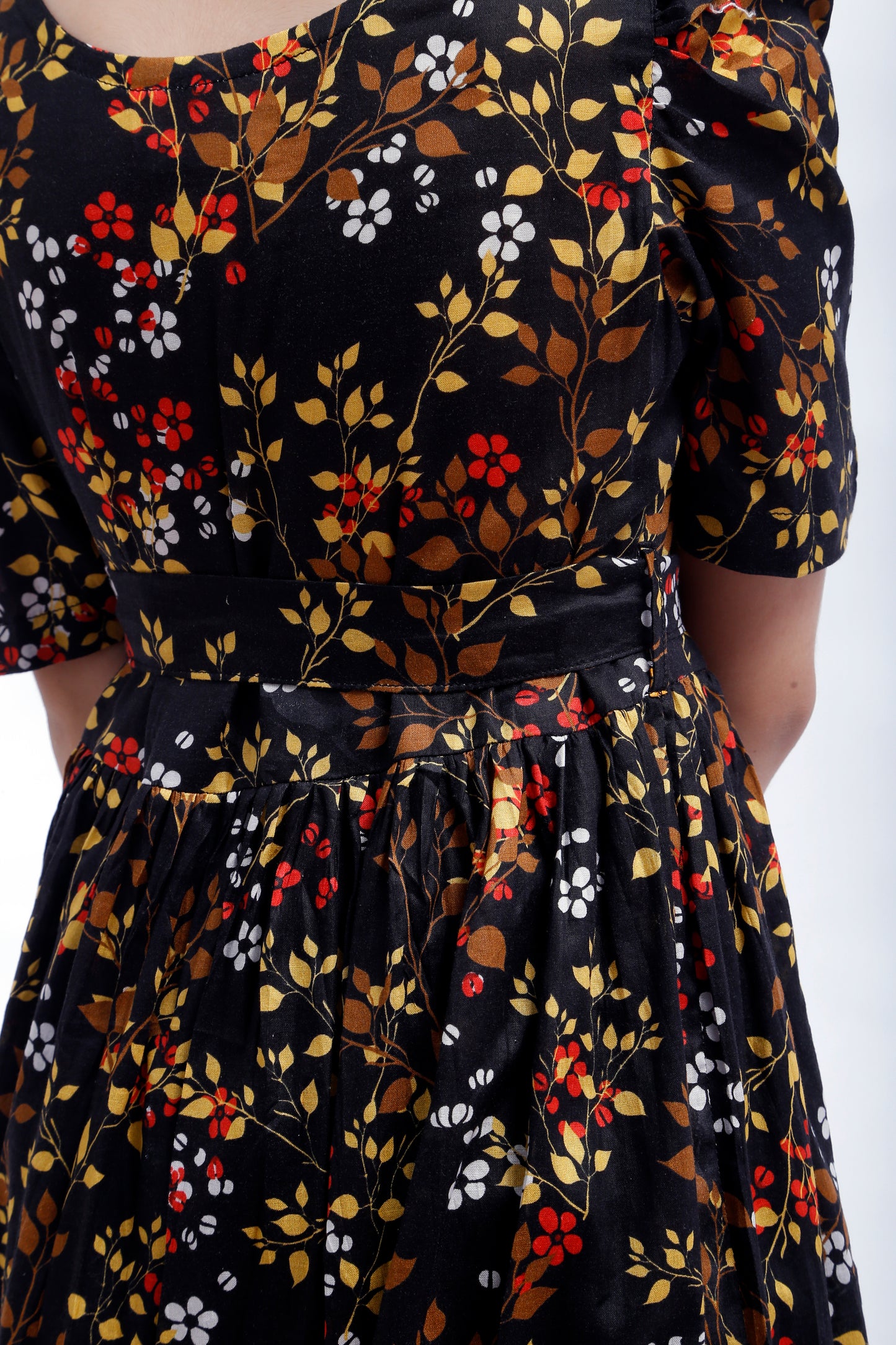 1 piece Stunning Digital Printed Black Lawn Western Frock. (Stitch)