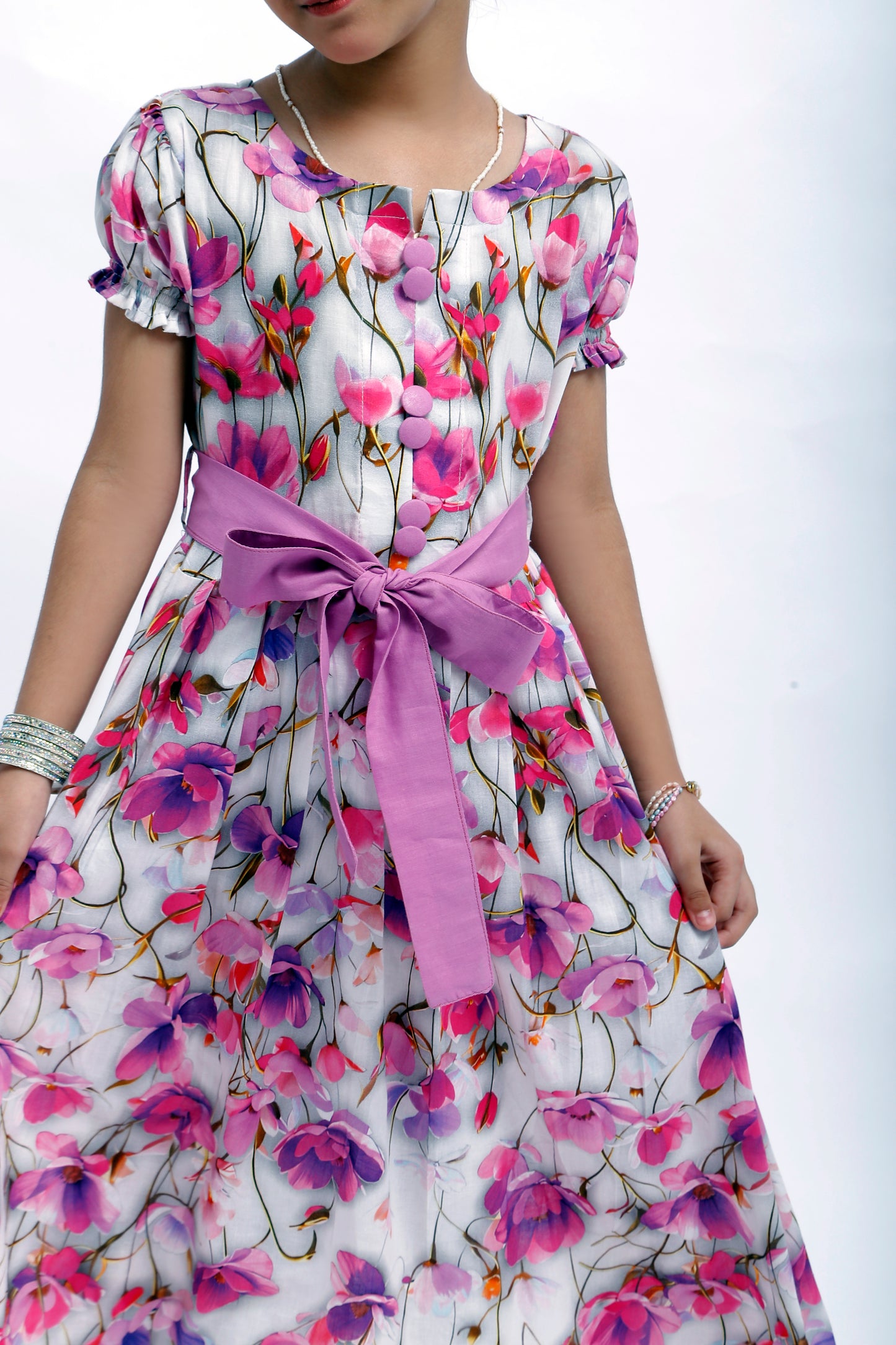 1 piece Beautiful Digital Printed Lawn Western Frock.(Stitch)